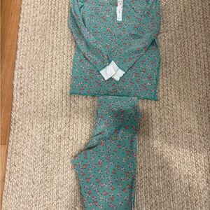 Roller Rabbit Kids Pajama Set - Teal and Pink Floral